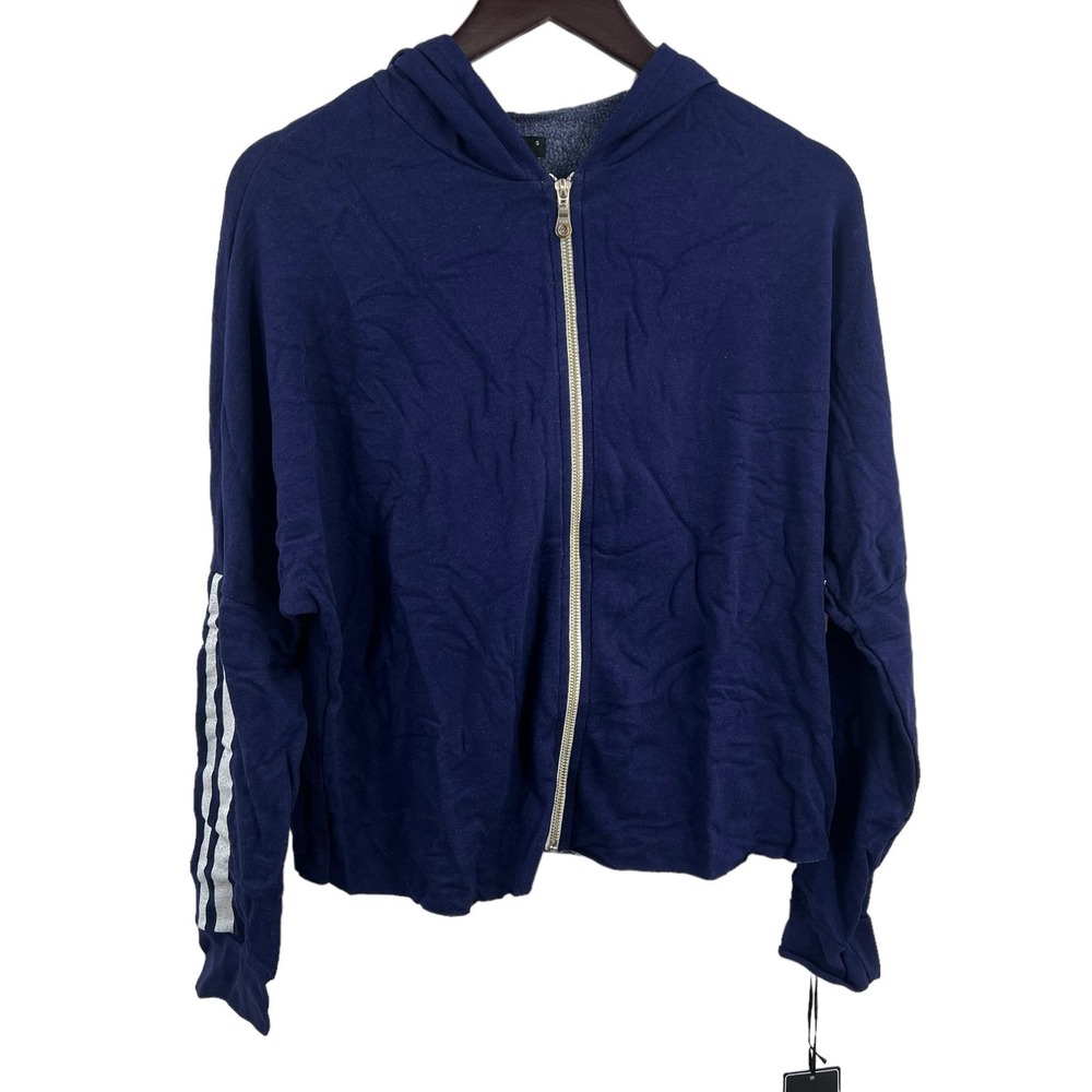 Michael Lauren‎ Blue Zip Up Sullivan Hoodie Side Stripe Size Small New